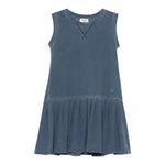 Il Gufo Abito Tinta Unita Giromanica per Bambina P25VA333N0107X BLU IL GUFO 