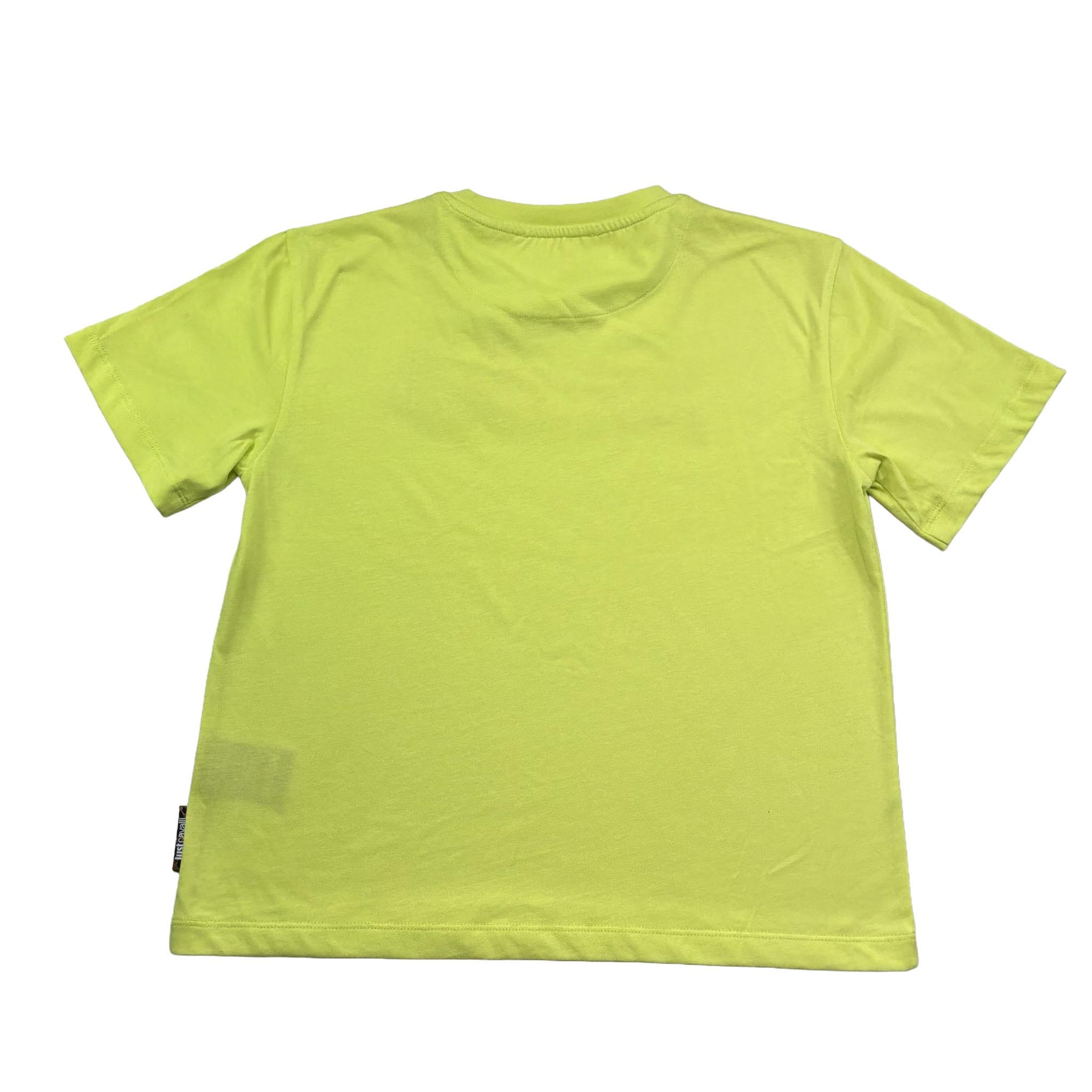 Just Cavalli T-Shirt Girocollo Tinta Unita con Stampa Logo per Bambino JGP26027TS VERDE JUST CAVALLI 