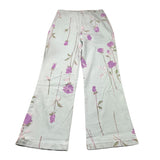 Dixie Palazzo Pants Solid Color With Floral Print And Adjustable Waist Light Blue For Girls