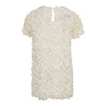 Dou Dou Abito Girocollo Tinta Unita con Applicazioni per Bambina DW1A91 PANNA DOU DOU 