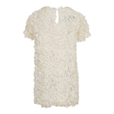 Dou Dou Abito Girocollo Tinta Unita con Applicazioni per Bambina DW1A91 PANNA DOU DOU 