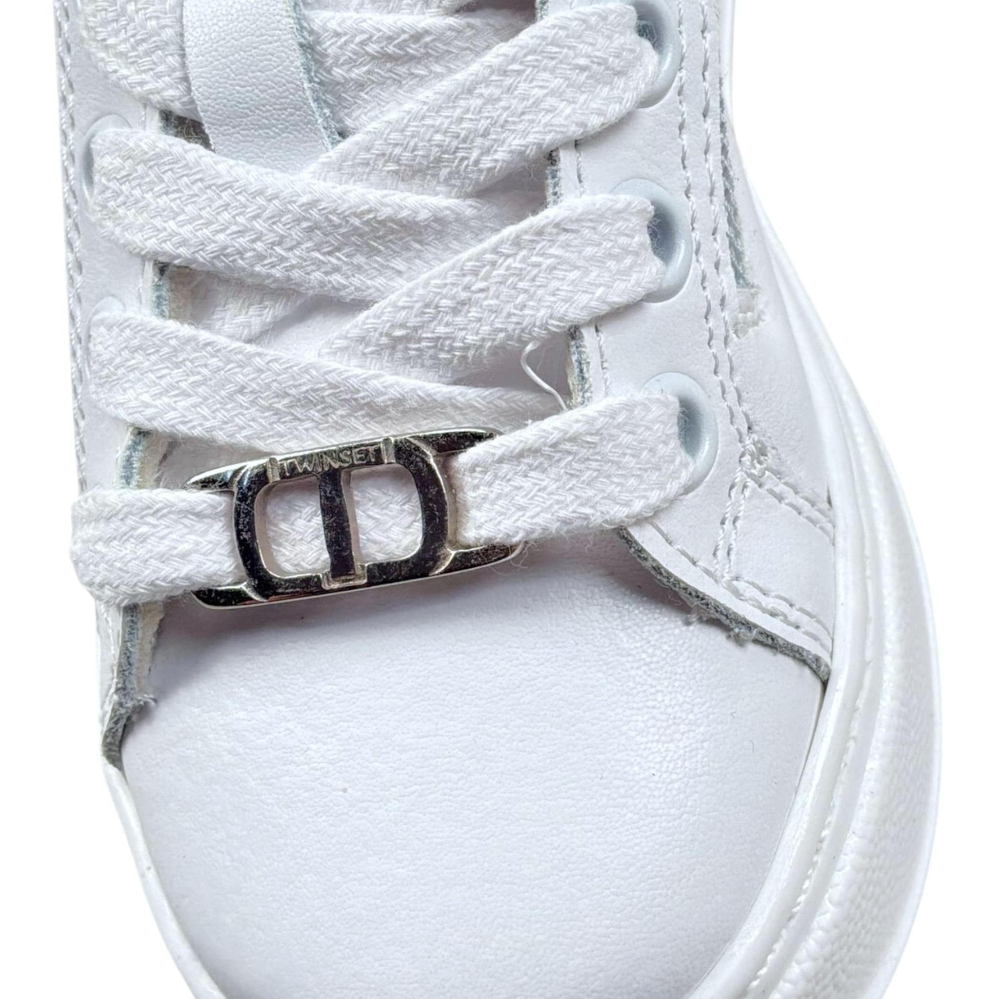 Twinset Sneaker Tinta Unita con Lacci per Neonata 242GCB020N BIANCO TWINSET 