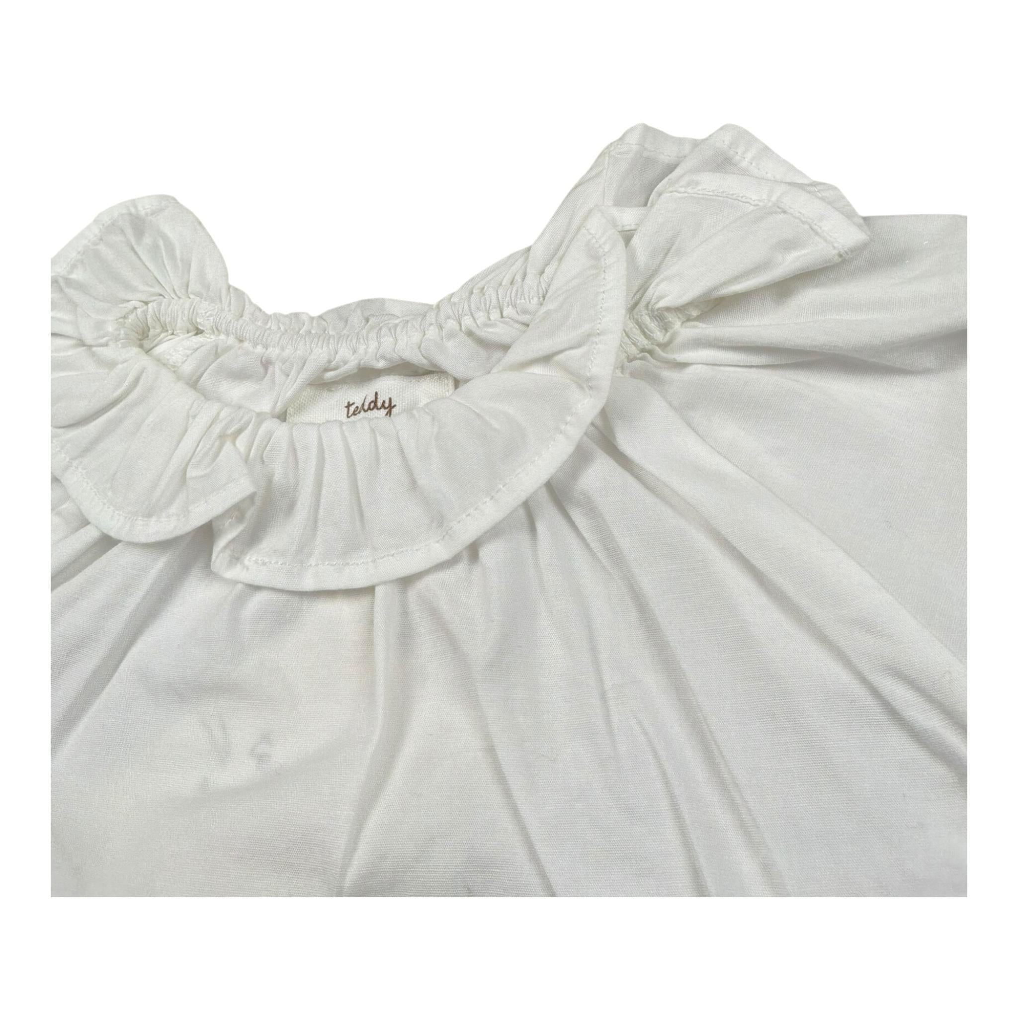Teddy E Minou Camicia Mezza Manica Tinta Unita per Neonata E25CI008C6039X BIANCO TEDDY E MINOU 