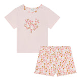 @Madilly 2 Piece Set Pink T-Shirt-Short For Girls