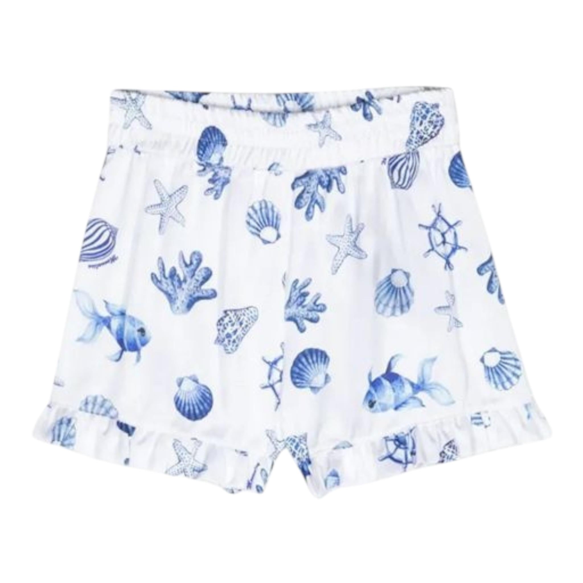 Monnalisa Short Tinta Unita con Fantasia per Neonata 11C413N BIANCO MONNALISA 