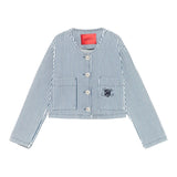 Max&Co. Giubbino In Denim Fantasia A Righe per Bambina MX0112 BIANCO/BLU MAX&Co. 