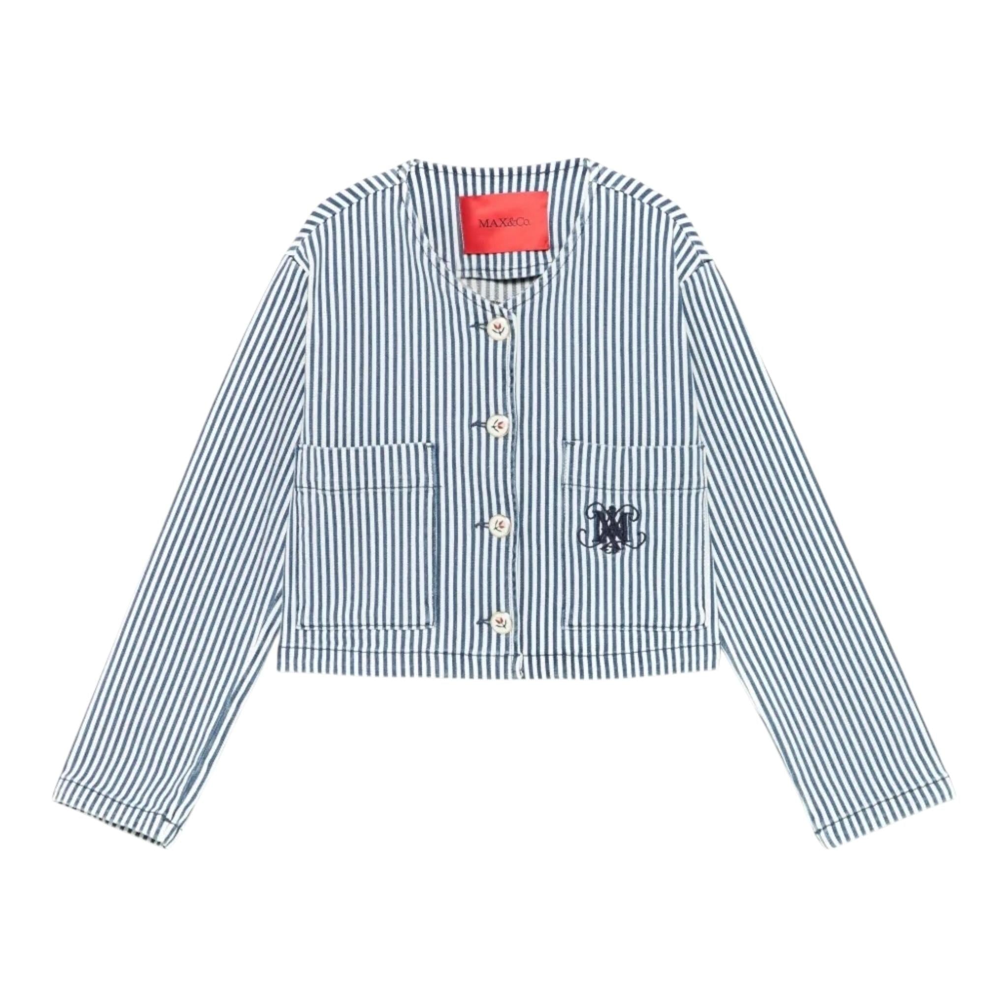 Max&Co. Giubbino In Denim Fantasia A Righe per Bambina MX0112 BIANCO/BLU MAX&Co. 