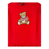 MOSCHINO abito girocollo tinta unita con stampa Rosso per Bambina HDV0H7 ROSSO MOSCHINO 