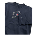 TOMMY HILFIGER felpa girocollo tinta unita con logo Blu per Bambino KB0KB09192X BLU TOMMY HILFIGER 