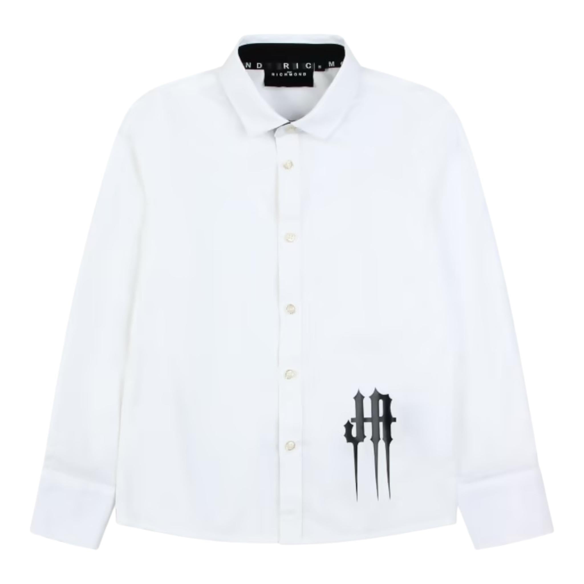 JOHN RICHMOND camicia tinta unita con logo Bianco per Bambino RBA24016CA BIANCO JOHN RICHMOND 