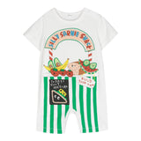 Stella Mccartney Onesie Half Sleeve Solid Color With Contrast Prints White For Newborn