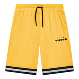 Diadora Bermuda Solid Color With Yellow Logo Print For Kids