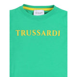 Trussardi T-Shirt Girocollo Tinta Unita con Logo per Neonato TIP24001TSX VERDE TRUSSARDI 