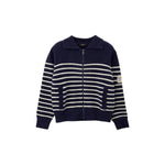 N°21 maglia tinta unita con zip e fantasia a righe Blu per Bambino N21951 BLU N°21 