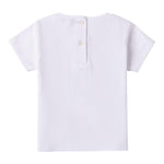Sarabanda T-Shirt Girocollo Tinta Unita con Stampa per Neonata 0B312N BIANCO SARABANDA 