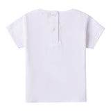 Sarabanda T-Shirt Girocollo Tinta Unita con Stampa per Neonata 0B312N BIANCO SARABANDA 
