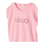 Liu Jo Abito Mezza Manica Tinta Unita con Brillantini per Bambina KA4128 ROSA LIU JO 