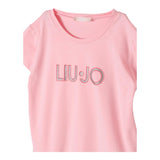 Liu Jo Abito Mezza Manica Tinta Unita con Brillantini per Bambina KA4128 ROSA LIU JO 