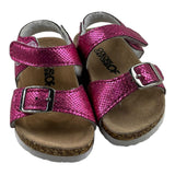 Colors Of California Solid Color Sandals With Buckle Closures Fuchsia For Baby Girl