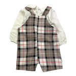 CALAMARO completo 2pz salopette-shirt fantasia a quadri Bianco per Neonato 17900 BIANCO CALAMARO 