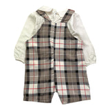 CALAMARO completo 2pz salopette-shirt fantasia a quadri Bianco per Neonato 17900 BIANCO CALAMARO 