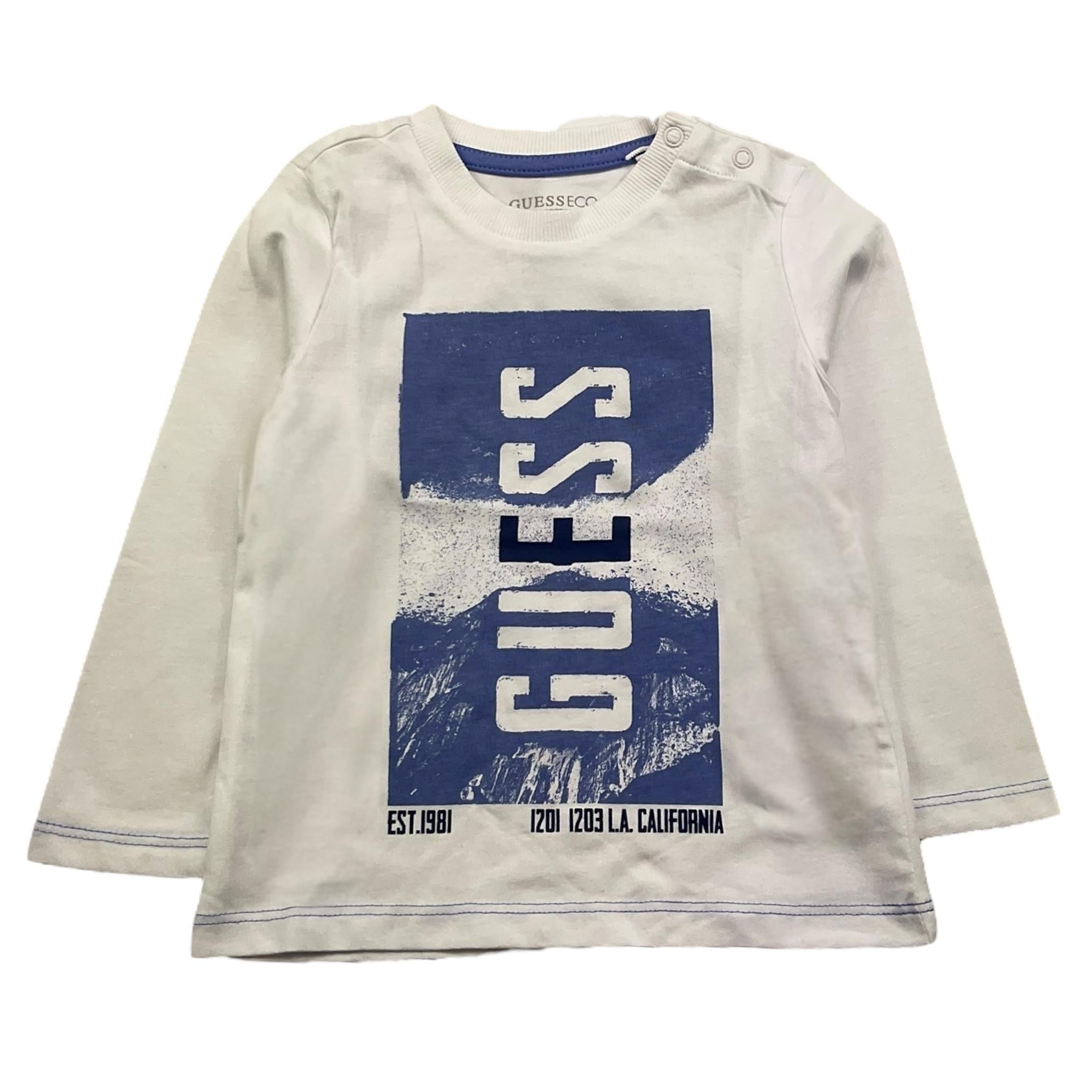 GUESS shirt girocollo tinta unita con stampa in contrasto Bianco per Neonato N4BI14I3Z14X BIANCO GUESS 