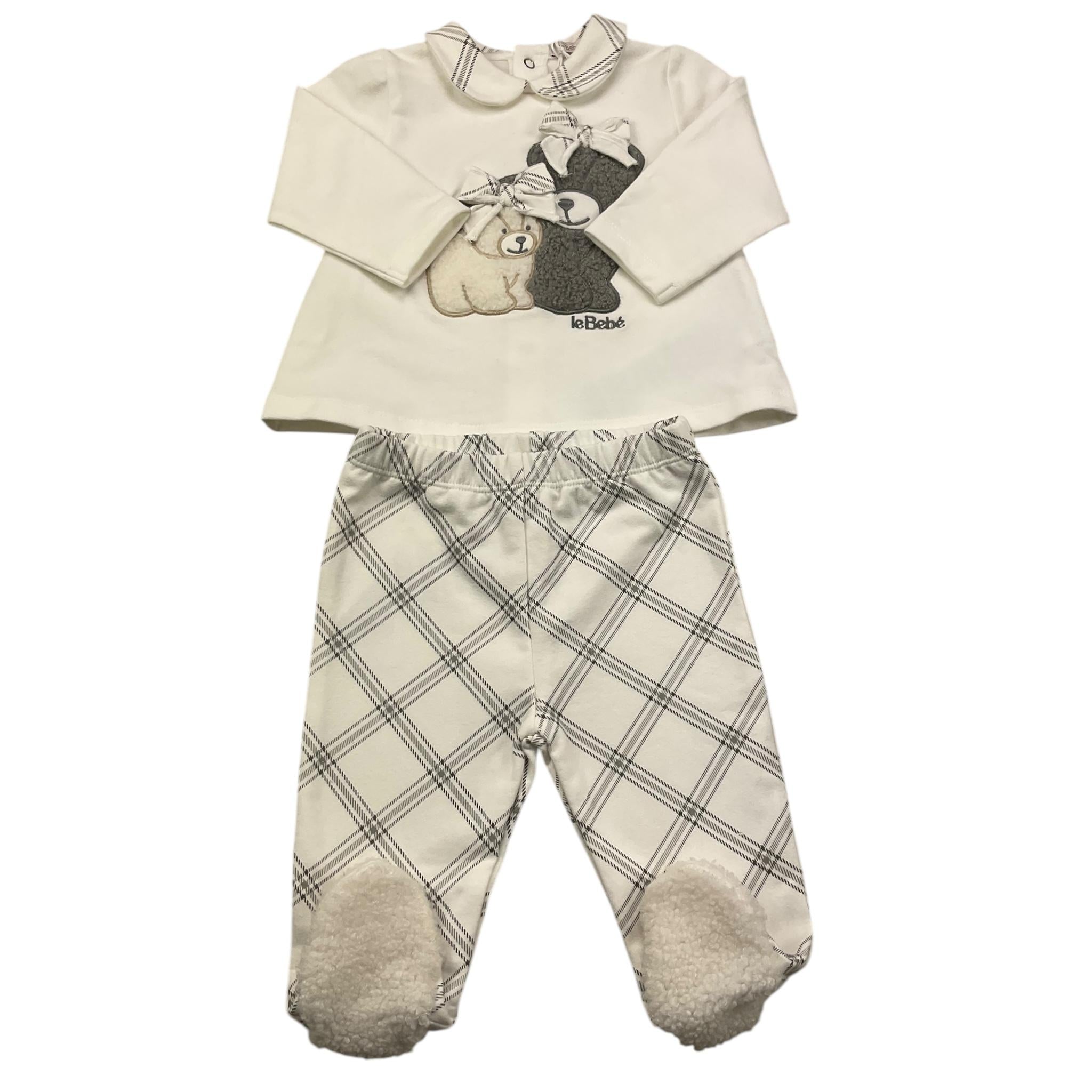 LE BEBE' completo 2 pezzi shirt-ghettina tinta unita Bianco per Neonata LBG5973 BIANCO LE BEBE' 
