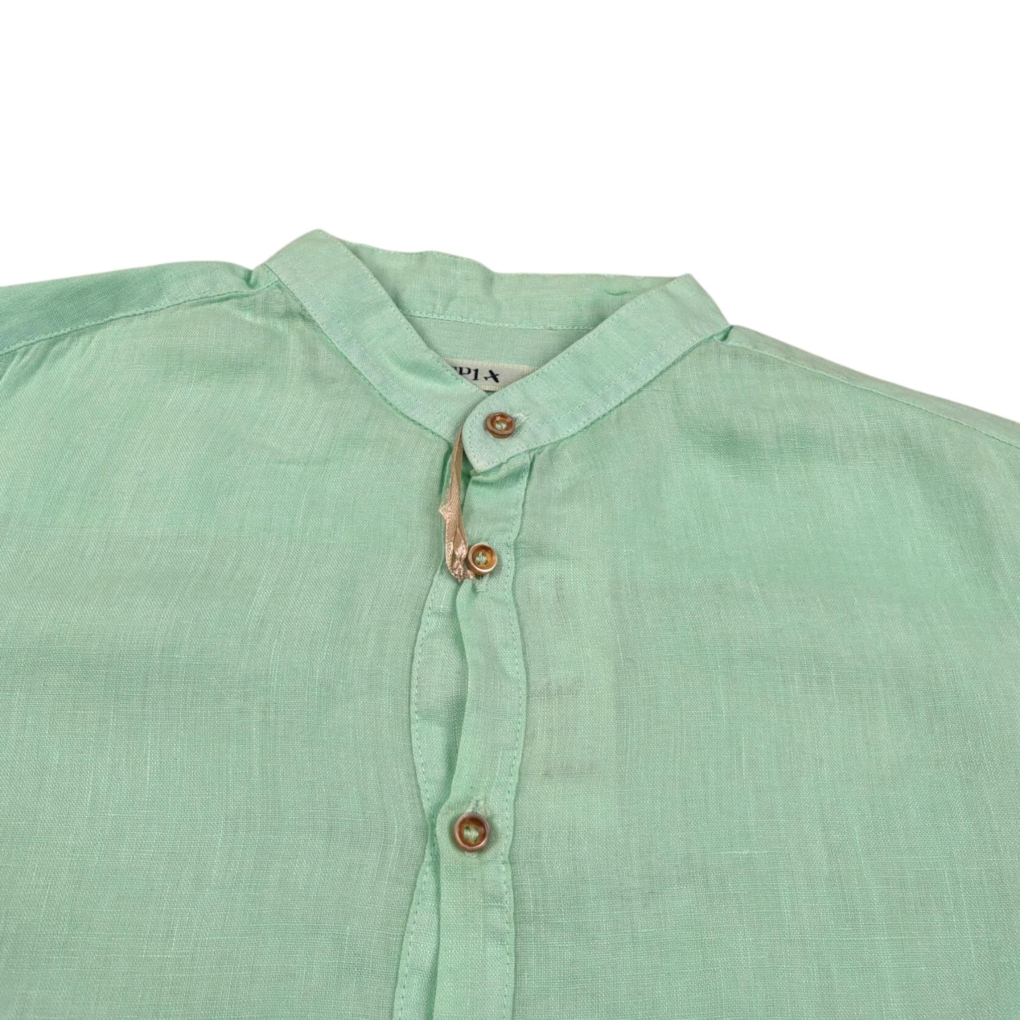 Sp1 Camicia Manica Lunga tinta unita Collo Coreano Verde Acqua per Bambino B340397 VERDE ACQUA SP1 