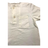 Teddy E Minou Plain T-Shirt With Buttons And Pocket Cream For Newborns