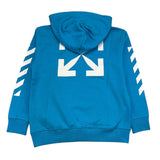 Off-White Hoodie Solid Color Light Blue For Boys