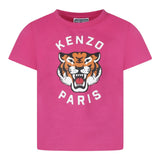 Kenzo T-Shirt Girocollo Tinta Unita con Stampa per Neonata K61054NX FUXIA KENZO 