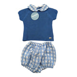Juliana Completo 2 Pezzi T-Shirt In Maglia-Coulotte Blu per Neonato 25086 BLU JULIANA 
