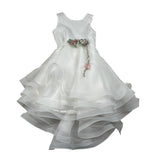 Mimilu' Abito Cerimonia Tinta Unita Giromanica per Bambina 207 BIANCO MIMILU' 