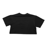 Vicolo Solid Color Crew Neck T-Shirt With Black Crop Pattern Print For Baby Girl