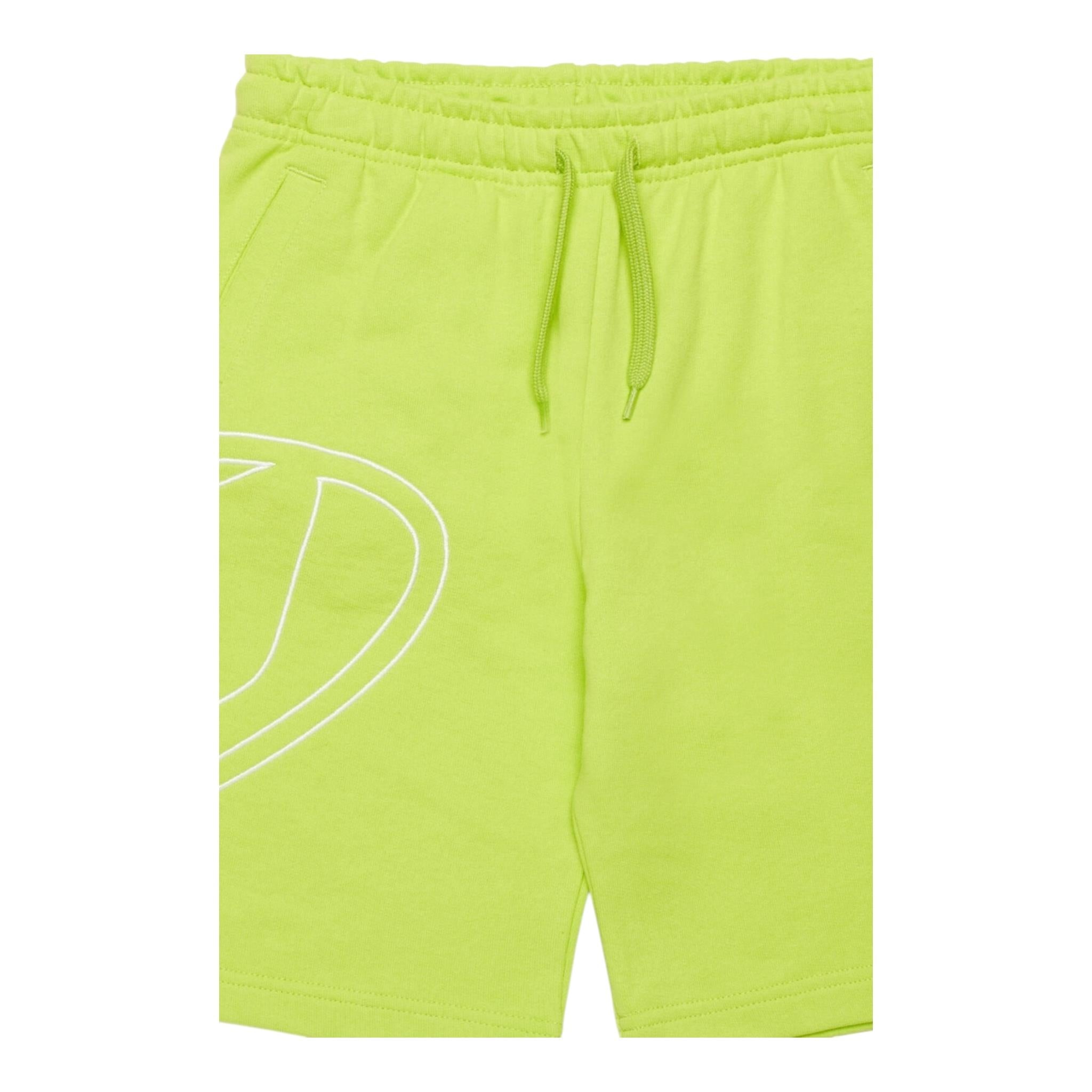 Diesel Bermuda In Tuta Tinta Unita con Logo per Bambino J02273 VERDE FLUO DIESEL 