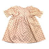 Zhoe &amp; Tobiah Solid Color Dress With Pink Polka Dot Pattern For Baby Girl