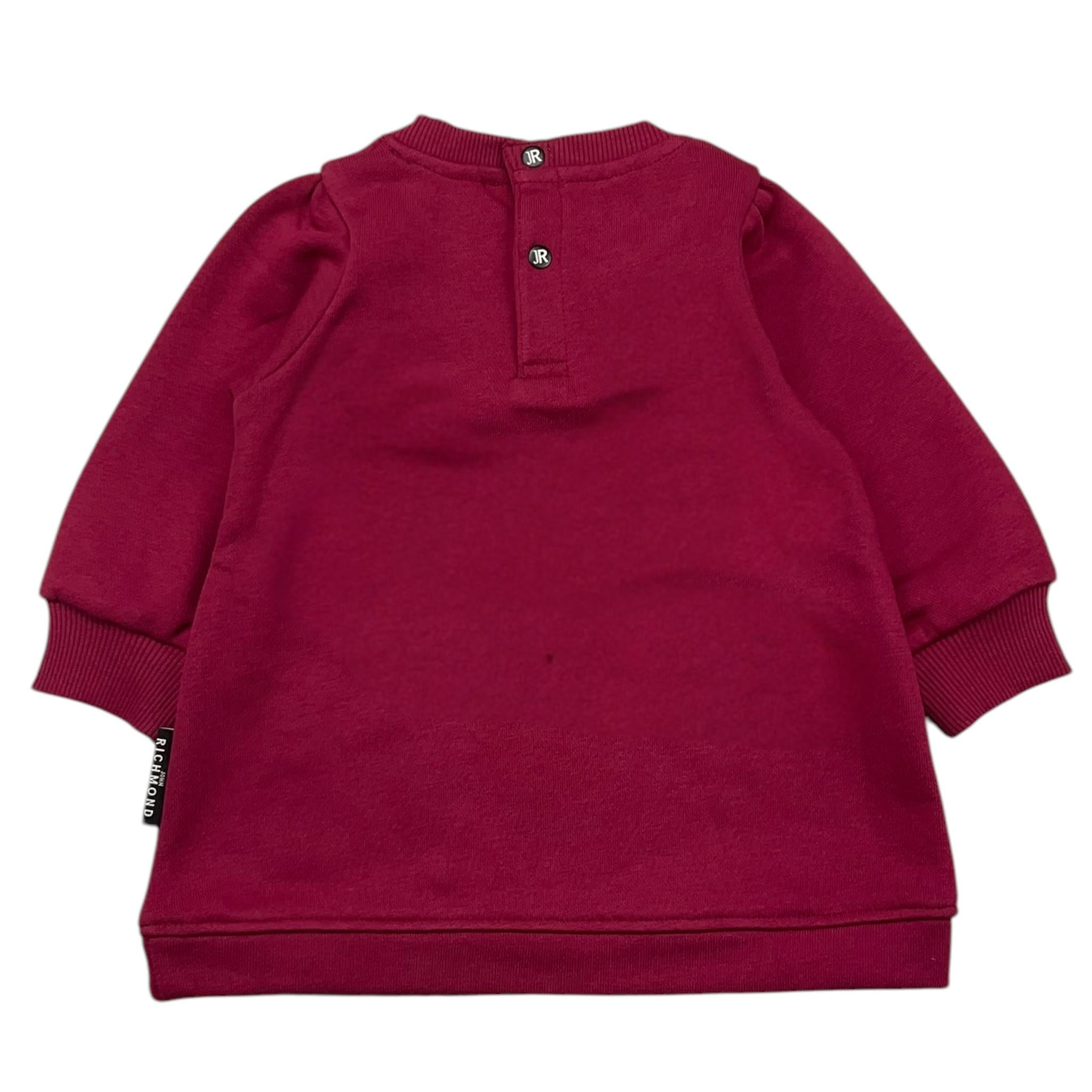 JOHN RICHMOND abito girocollo tinta unita manica lunga Bordeaux per Neonata RIA25019VE BORDEAXU JOHN RICHMOND 