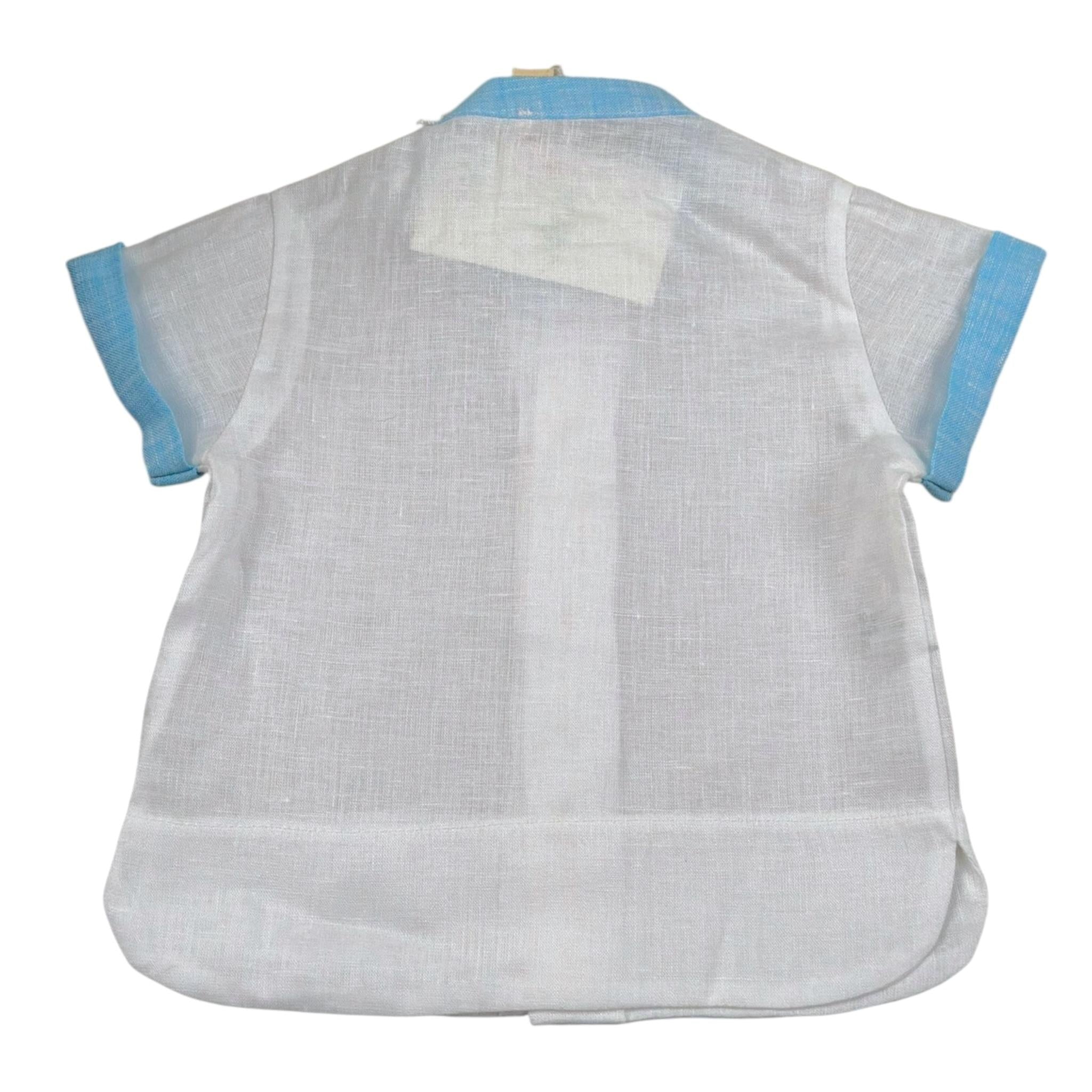 Bear Completo 2 Pezzi Camicia-Salopette Bicolore per Neonato 03 BIANCO BEAR 