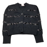 BOBOLI cardigan tinta unita con paillettes Nero per Bambina 729424 NERO BOBOLI 