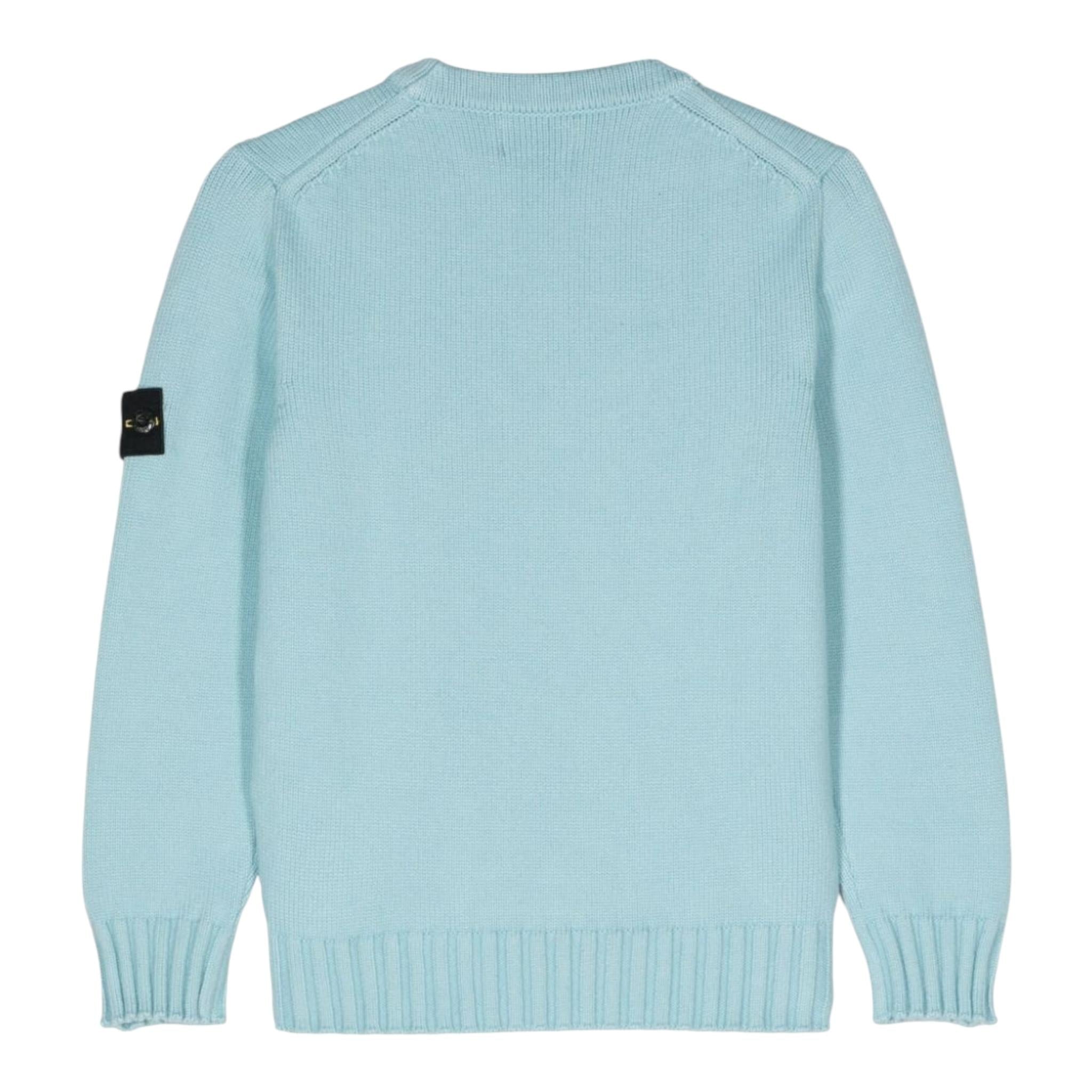 STONE ISLAND maglia tinta unita girocollo ton logo Azzurro per Bambino 8116515A2 AZZURRO STONE ISLAND 