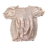Bamboom+Babies Solid Color Half Sleeve Openwork Pink Dress For Baby Girl