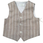 Pure Firenze Gilet tinta unita con Fantasia A Righe Beige per Neonato PC03353 BEIGE PURE FIRENZE 