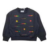 FREDDY felpa tinta unita girocollo con logo Nero per Bambina FR1820 NERO FREDDY 