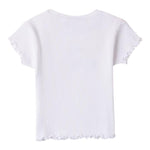Sarabanda T-Shirt Girocollo tinta unita con Stampa Bianco per Bambina 0B445 BIANCO SARABANDA 