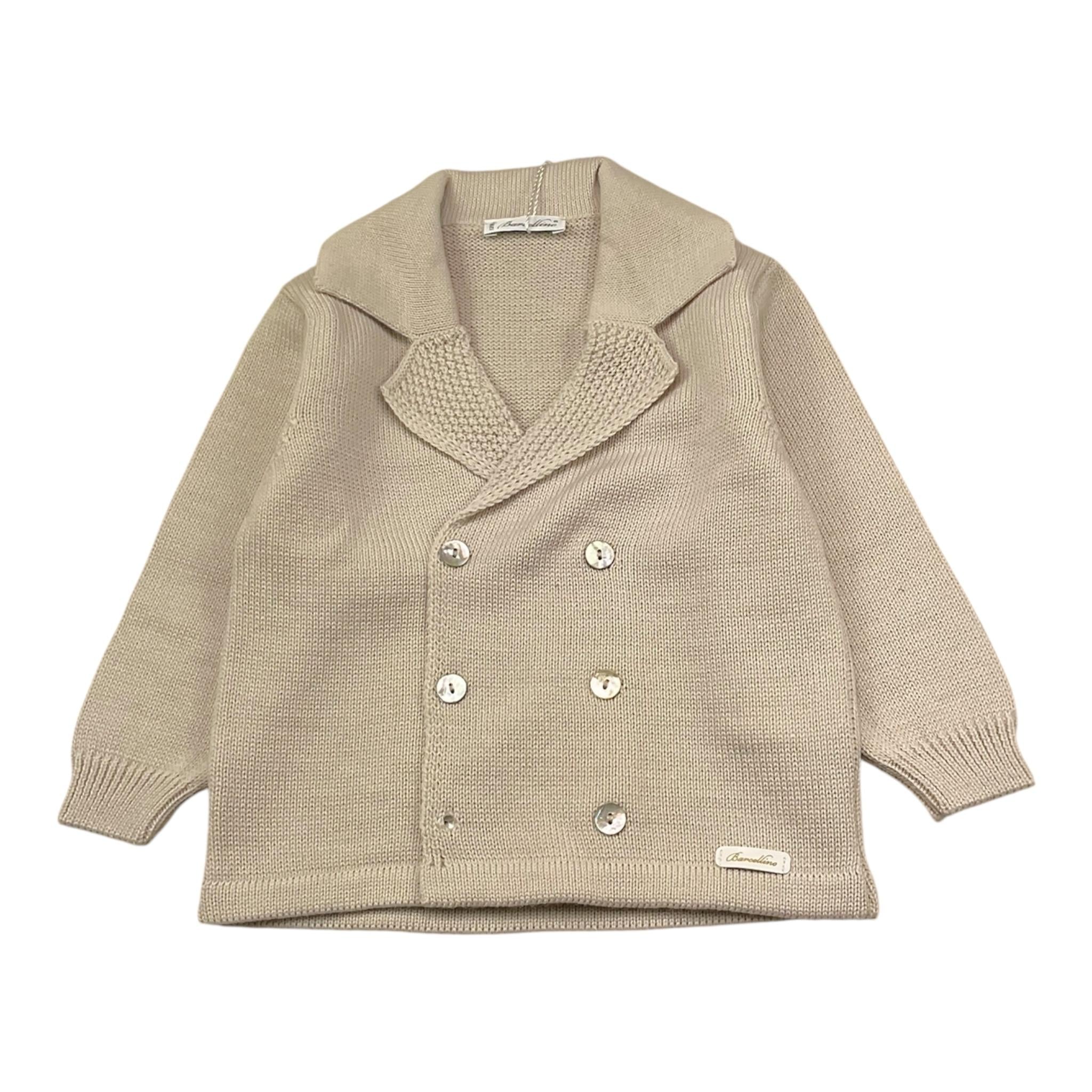 Barcellino Cardigan In Filo Tinta Unita per Neonato 115913 BEIGE BARCELLINO 