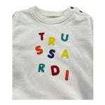 Trussardi Felpa Chiusa Girocollo Tinta Unita con Stampe per Neonato TIP26084FE BIANCO TRUSSARDI 