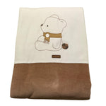 MINI BANDA coperta tinta unita con ricamo orso Panna/beige per Neonato 3A309 PANNA/BEIGE MINI BANDA 