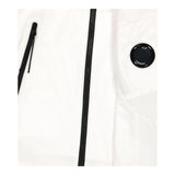 CP Company Plain Zip Up Hooded Jacket White For Boys