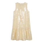 Calvin Klein Abito Giromanica Tinta Unita Paillettato per Bambina IG0IG02354ZCY BEIGE CALVIN KLEIN 