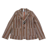 Distrett Plain Jacket With Striped Pattern And Multicolor Buttons For Boys
